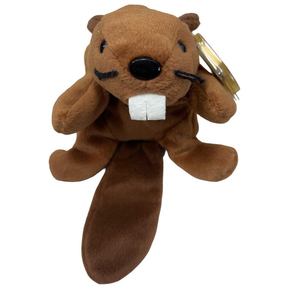 RARE "BUCKY" THE BEAVER TY BEanie BABY PVC Pellets Style #4016 - Picture 1 of 9